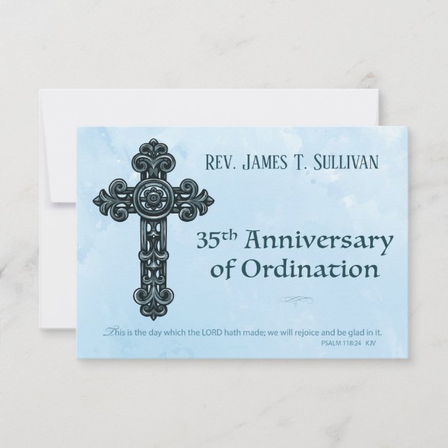 35en Ordning för Prayer Card Namn-, årsdag Kor Tack Kort (Framsida)