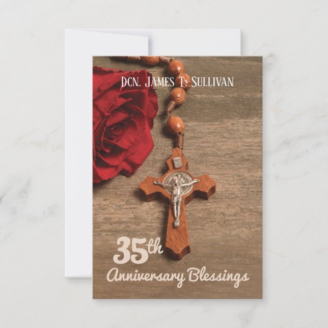 35en Ordning för Prayer Card Namn-, årsdag Ro Tack Kort (Framsida)