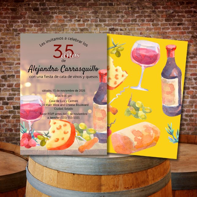 35en Vin & Cheese Taste Roligt i Spanien Inbjudningar (Skapare uppladdad)