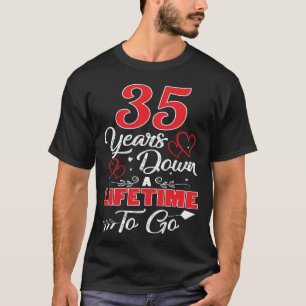 35ens årsdag. 35 år nedåt i livstid t shirt
