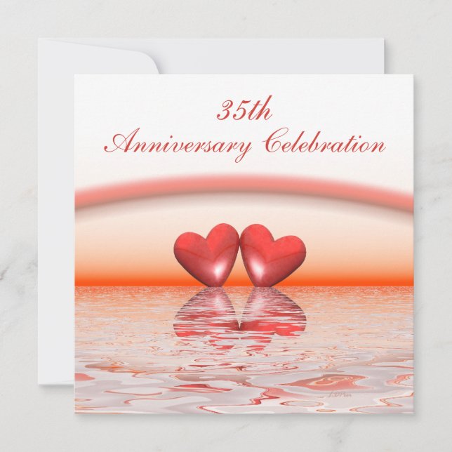 35ens årsdag Coral Hearares Inbjudningar (Framsida)