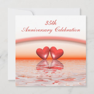 35ens årsdag Coral Hearares Inbjudningar