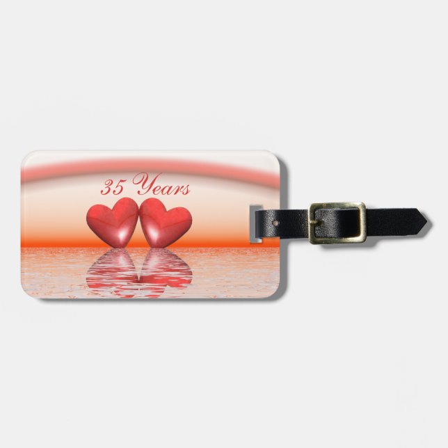 35ens årsdag Coral Hearts Bagagebricka (Horisontell Framsida)