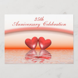 35ens årsdag Coral Hearts Inbjudningar