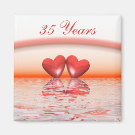 35ens årsdag Coral Hearts Magnet