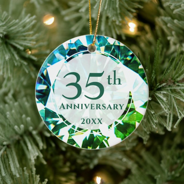 35ens årsdag Emerald Photo Personlig Cerami Julgransprydnad Keramik (Träd)