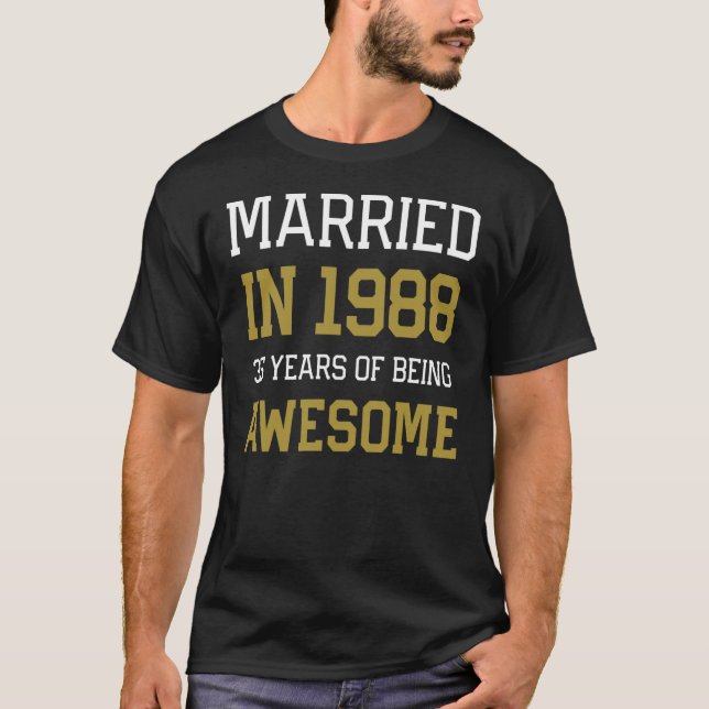35ens årsdag för manar 1988 Par H T Shirt (Framsida)