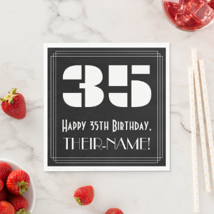 35ens födelsedag: Art Deco Inspired Titta "35" + Pappersservett