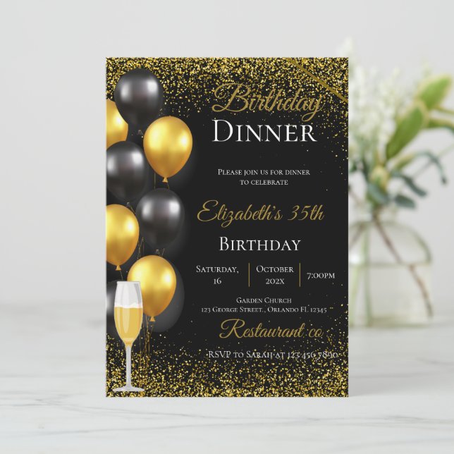 35th Birthday Party invitation Inbjudningar (Stående Fram)