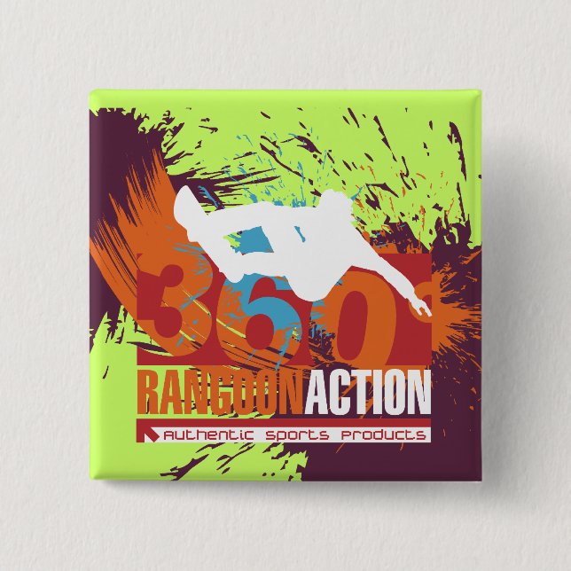 360 grad SnowboardingTshirts och gåvor Knapp (Framsida)