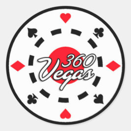 360 Vegas Chip Logotyp Sticker Runt Klistermärke