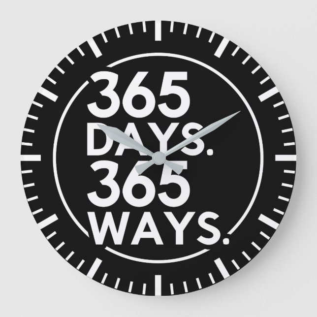 365 dagar, 365 dagar - Framgång, Gym, Hustle, Grin Stor Klocka (Framsida)