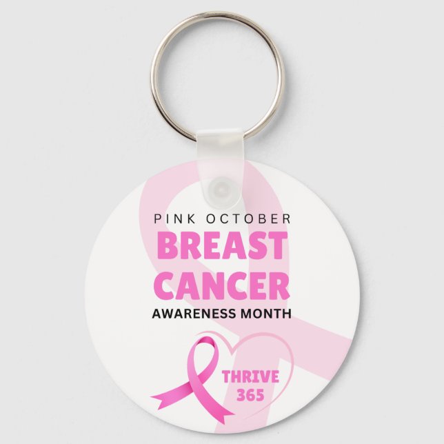 365 Medvetenhet om bröstcancer Månad 2024 Nyckelring (Framsida)
