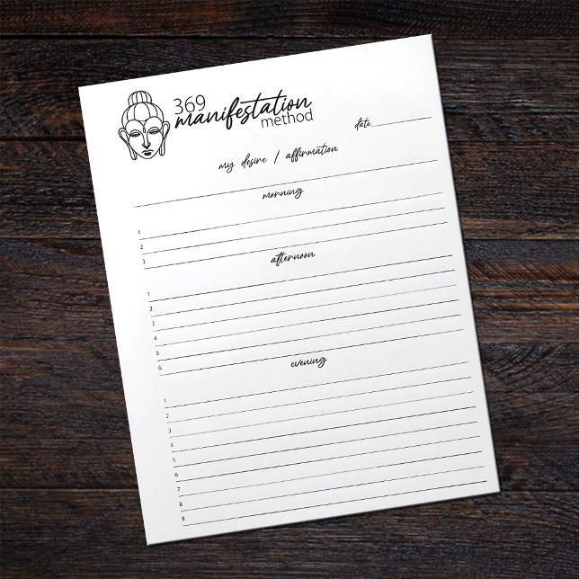 369 Manifestation Method, Law of attraktion Anteckningsblock (Skapare uppladdad)