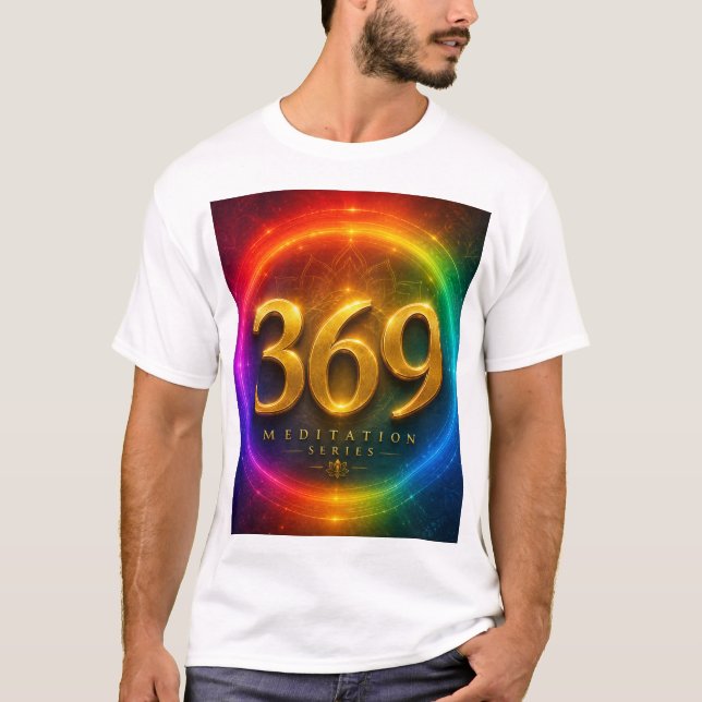 369 Meditationsserie Guld | Tesla 3-6-9 Metod T Shirt (Framsida)