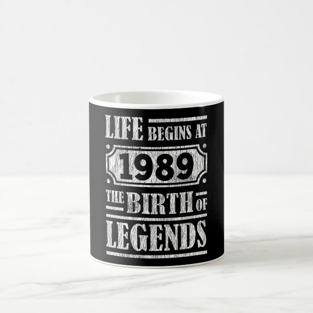 36 år gammal 1989 Legend 36:e födelsedagen Kaffemugg (Center)