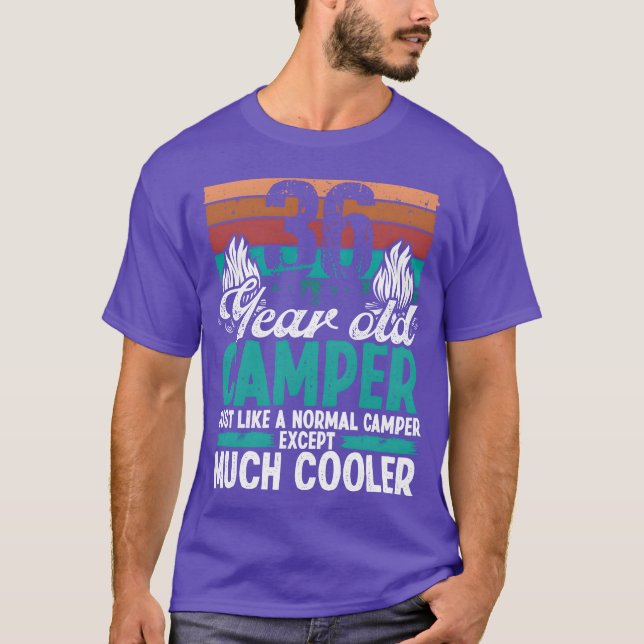 36 år gammal camper Scouting Camping 36 födelsedag T Shirt (Framsida)