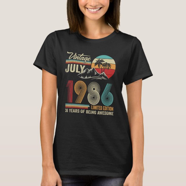 36-årig juli 1986 36:e B-dagen T Shirt (Framsida)
