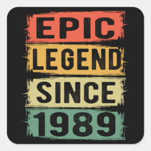 36 års ålder Epic Legend 36: e födelsedagspresent Fyrkantigt Klistermärke