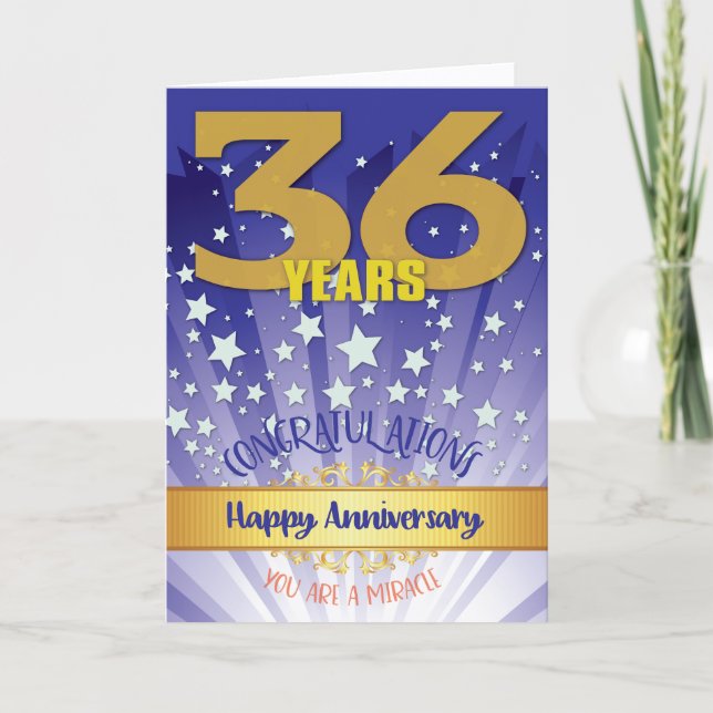 36 års återställningsårsdag, fet tal kort (Framsida)
