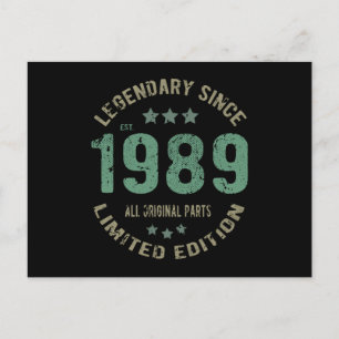 36 Års Födelsedag 1989 Legend 36-årspresent Vykort
