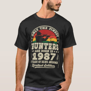 36 års Vintage för jakt på gamla Hjortar 1987, 36: T Shirt