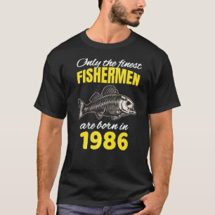 36-årsdag Fiskare Föds År 1986 Fiske T Shirt