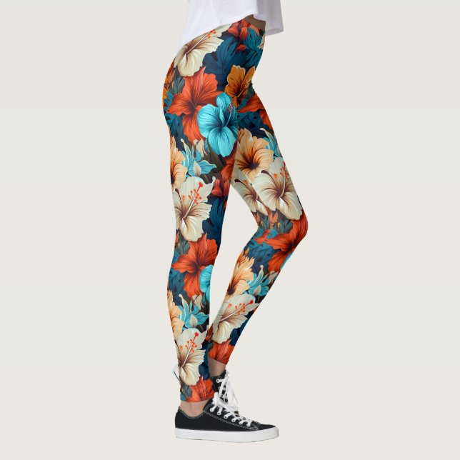 #36-Blommönster Leggings (Höger)