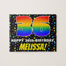 36:e födelsedag - Roligt, färgstark stjärna Fält M