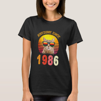 36:e födelsedag Vintage Katt Fantastisk sedan 1986 T Shirt
