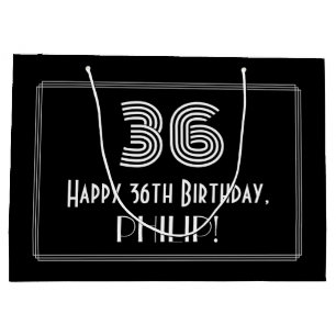 36:e födelsedagen - Art Deco Inspired Titta "36" o