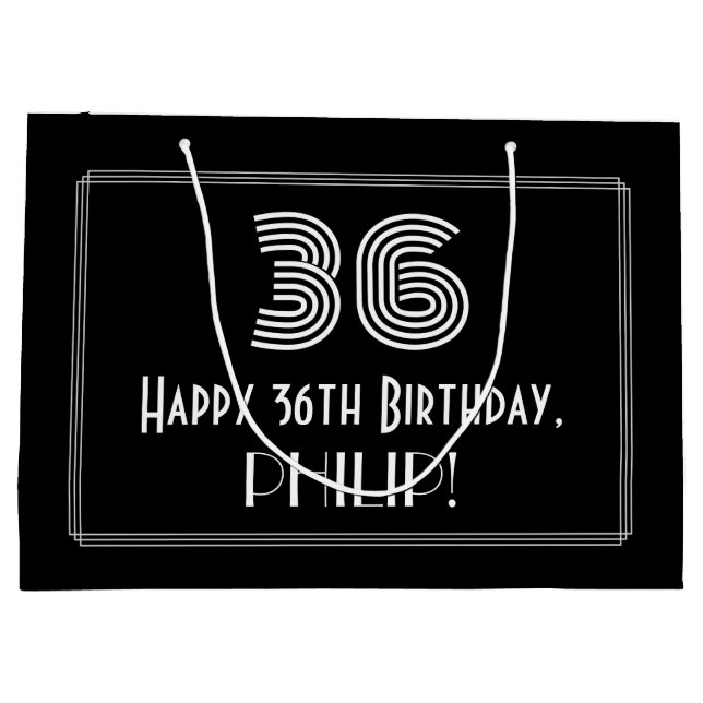 36:e födelsedagen - Art Deco Inspired Titta "36" o (Baksidan)