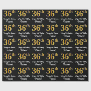 36:e födelsedagen: Elegant Luxurious Faux Guld Tit Presentpapper