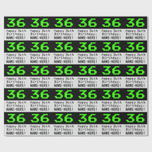 36:e födelsedagen - Nerdy/Geeky Stil "36" och Namn Presentpapper