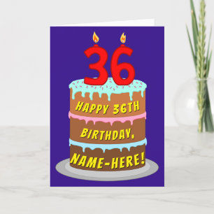 36:e födelsedagen: Roligt Cake and Candles + Custo Kort