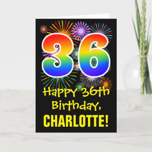 36:e födelsedagen: Roligt Fireworks Mönster + Rain Kort