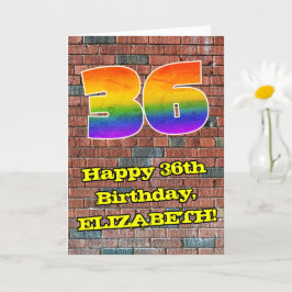 36:e födelsedagen: Roligt Graffiti-Inspired Rainbo Kort