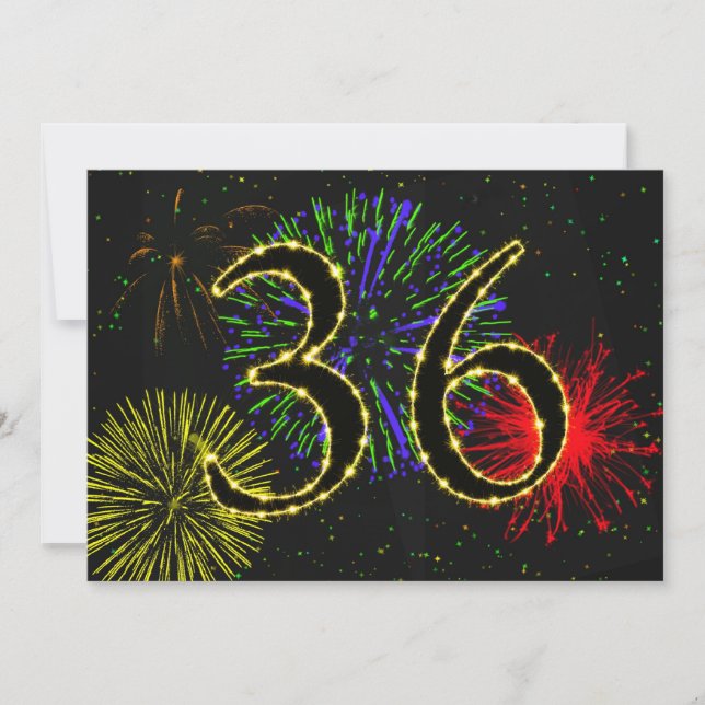 36:e födelsedagsfestens inbjudan (Framsida)