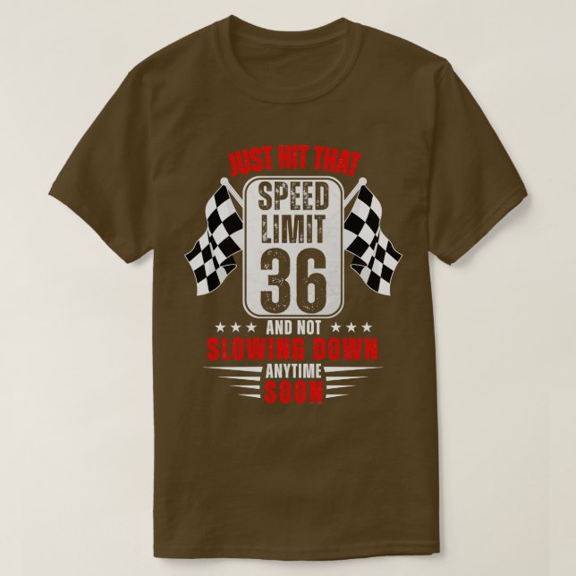 36:e födelsedagshastighetsgränsen Underteckna 36 å T Shirt (Design framsida)