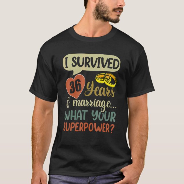 36:e Giftermål-årsdagen Par I Överlevt 36 Y T Shirt (Framsida)