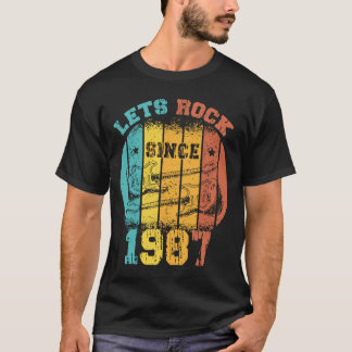 36:e Vintagen 1987 Retro 36-åriga Guit T Shirt