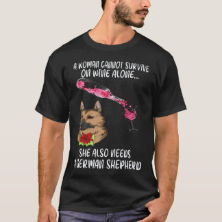 36 En kvinna kan inte överleva på endast vin Hon b T Shirt