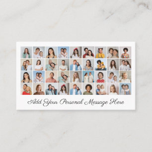 36 Fotocollage Lägg till din hälsning Redigerbar f Visitkort