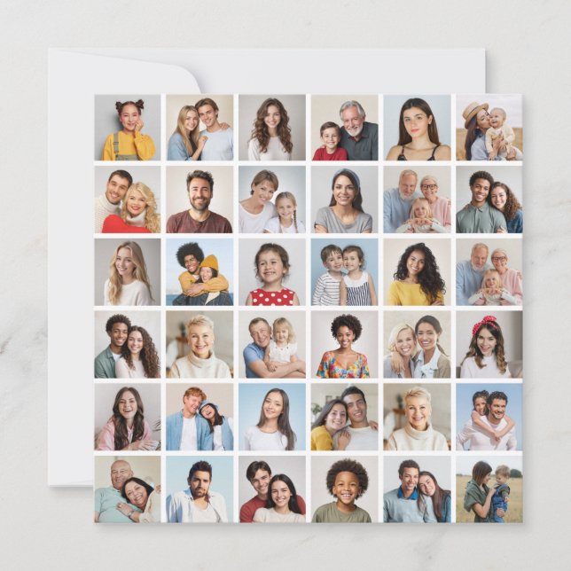 36 Fotokollage Editable Färg-gratulationskort (Framsida)