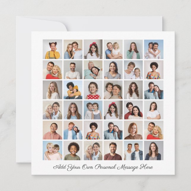 36 Fotokollage Lägg till ditt eget Hälsning-platta (Framsida)