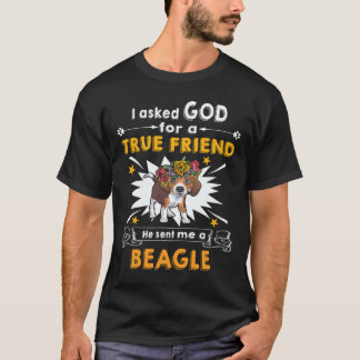 36 Frågade Gud - sann vän - en Beagle T Shirt