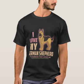36 Jag älskar min schäferhund Det är människor som T Shirt