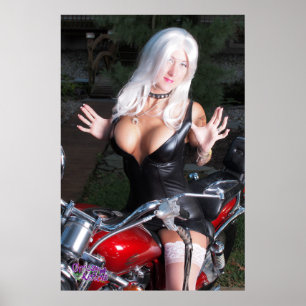 36" kattungar röda Motorcyle för x24" Chrissy Poster