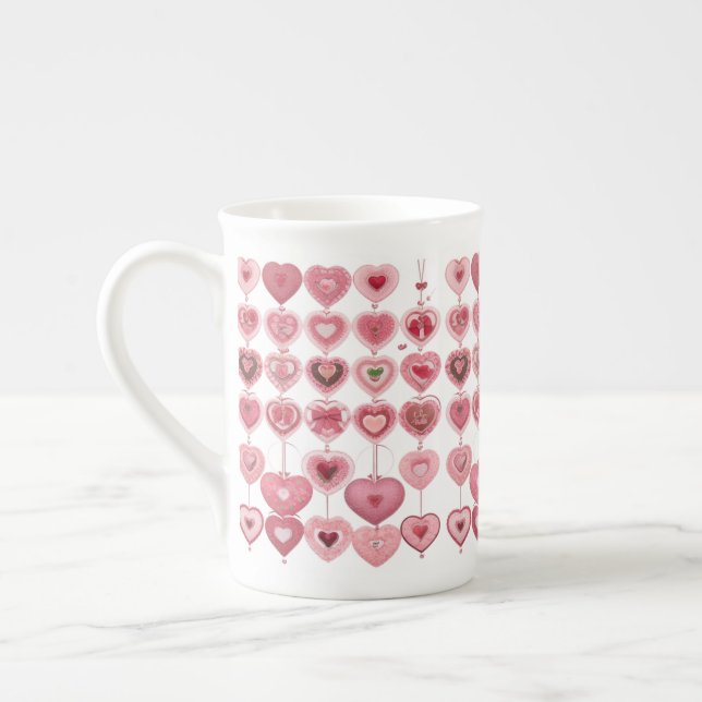 36 Pcs Valentindag Hjärtformade - Ro Guld Benporslin Mugg (Vänster)
