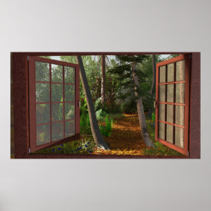 36-tums x24-tums papper poster med "Windows View"-